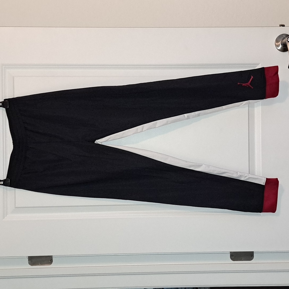 Black white and red jordan sweatpants